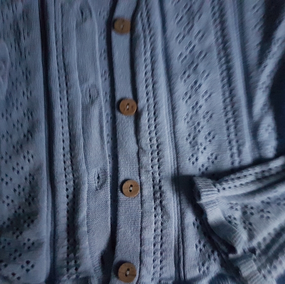 Wild Skye Size Large Blue Cardigan Sweater - Picture 4 of 4